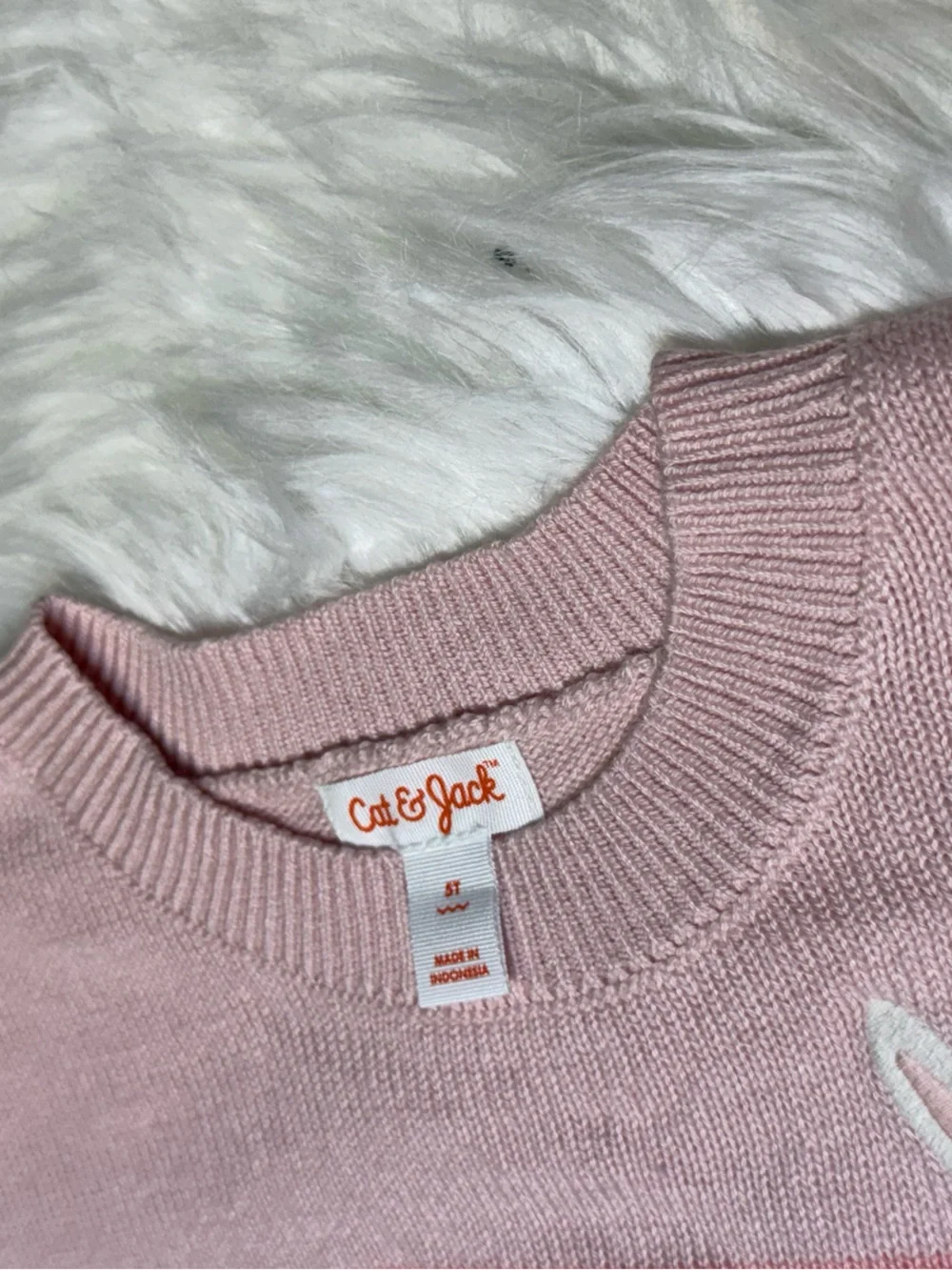 Kids Pink Striped Sweater 5T